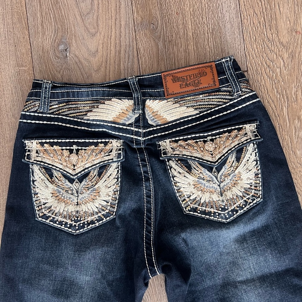 Dark Blue Women's Bootcut Jeans - Brand Unspecified - Picture 4 of 7